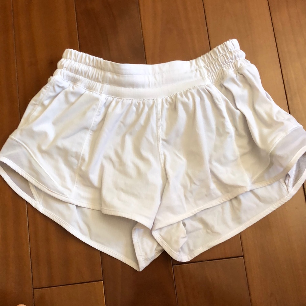 White Lululemon Hotty Hot Shorts